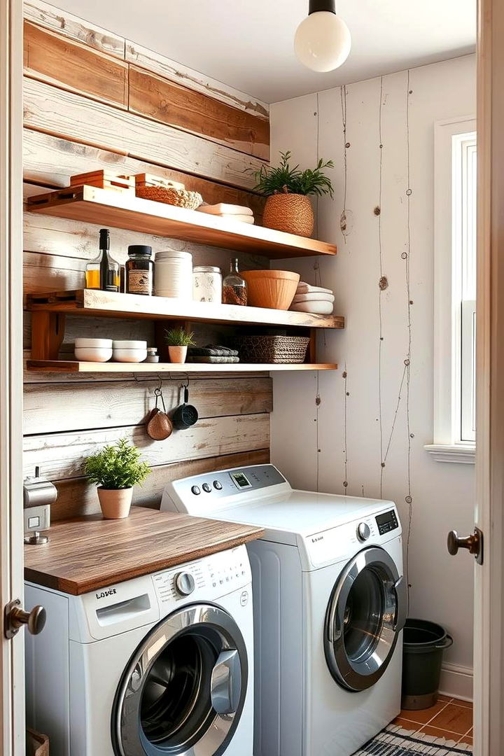 DIY Reclaimed Pallet Shelves - 22 Laundry Room Shelf Ideas