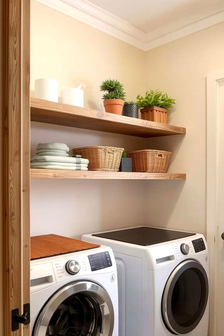 DIY Reclaimed Wood Shelves - 22 Laundry Room Shelving Ideas
