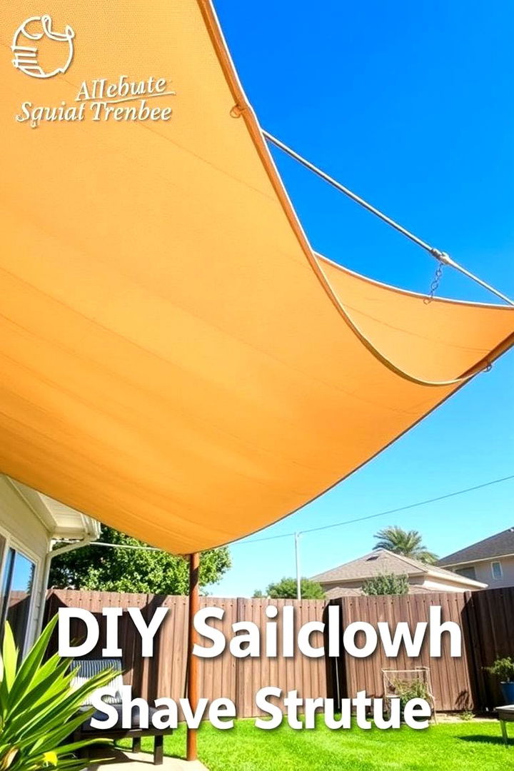 DIY Shade with Sailcloth - 22 Backyard Ideas on a Budget
