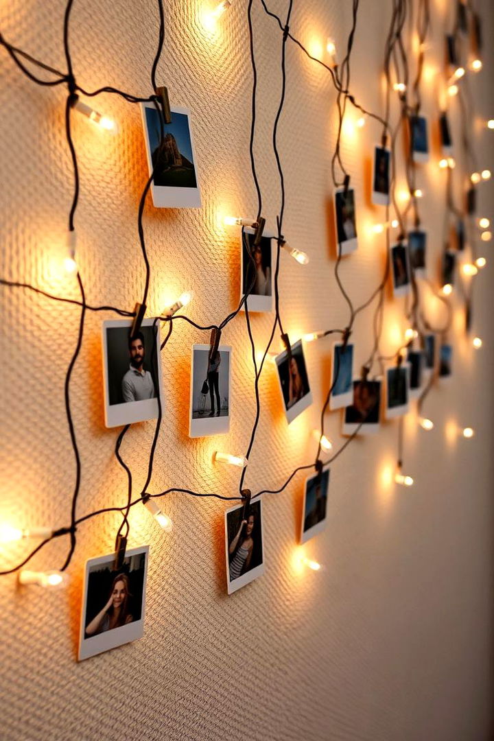 DIY String Lights and Clips Display - 22 Photo Wall Ideas