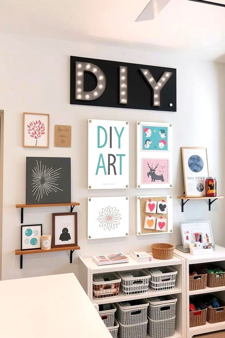 DIY Wall Art Display - 22 Craft Room Ideas