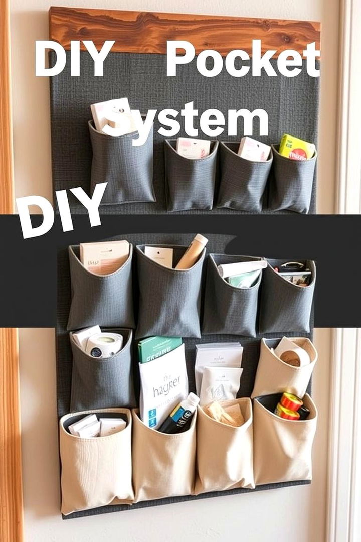 DIY Wall Mounted Pockets for Small Items - 22 Bathroom Counter Organization Ideas
