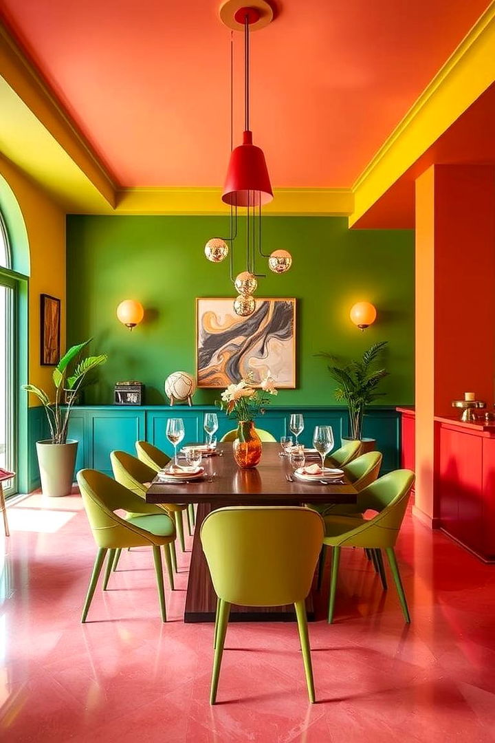 Daring Color Palettes - 22 Glam Dining Room Ideas