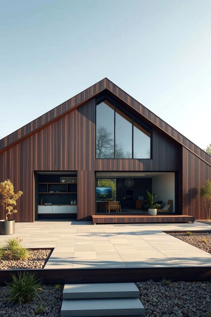 Dark Brown with Sustainable Smart Home Features - 22 Dark Brown House Exterior Ideas