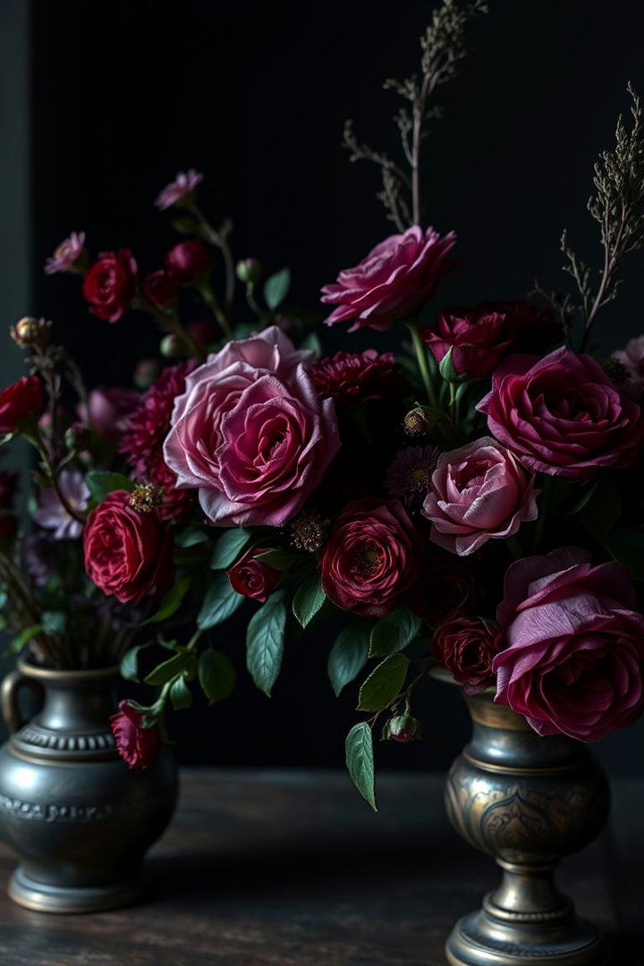Dark Floral Arrangements - 22 Gothic Bedroom Ideas
