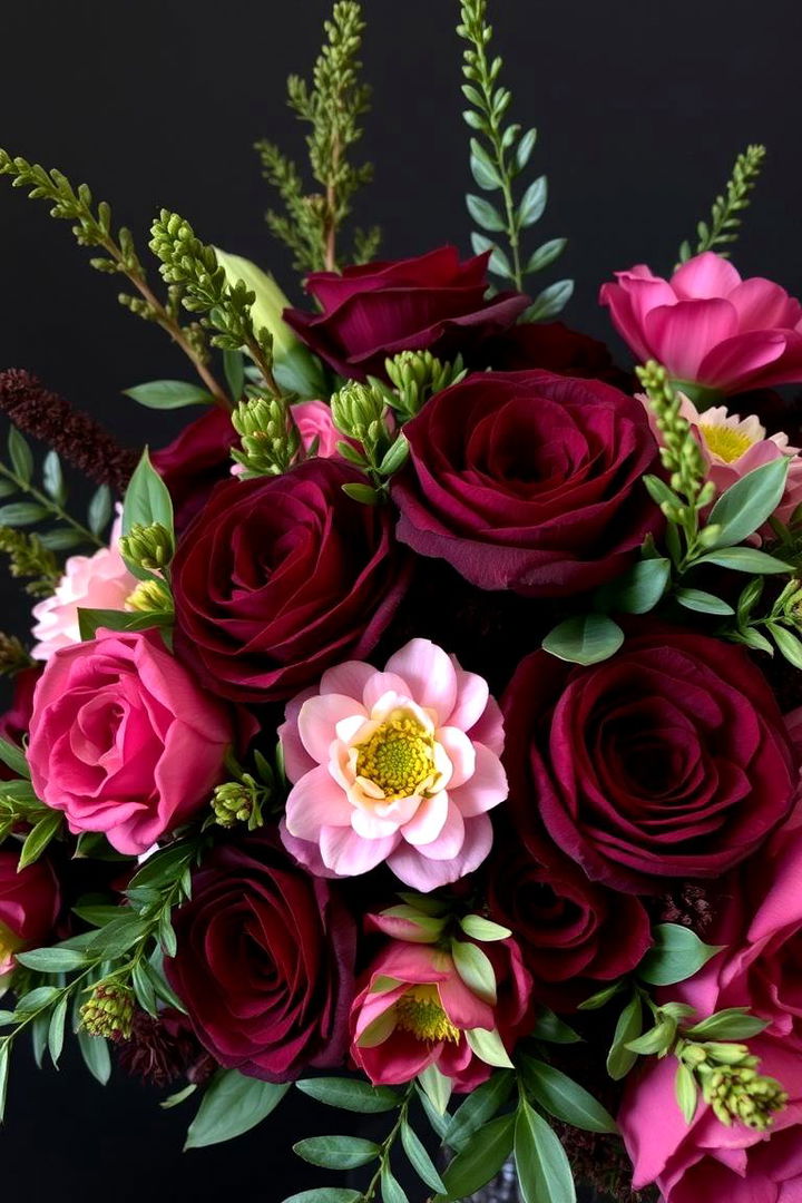 Dark Floral Arrangements - 22 Black-Themed Wedding Ideas