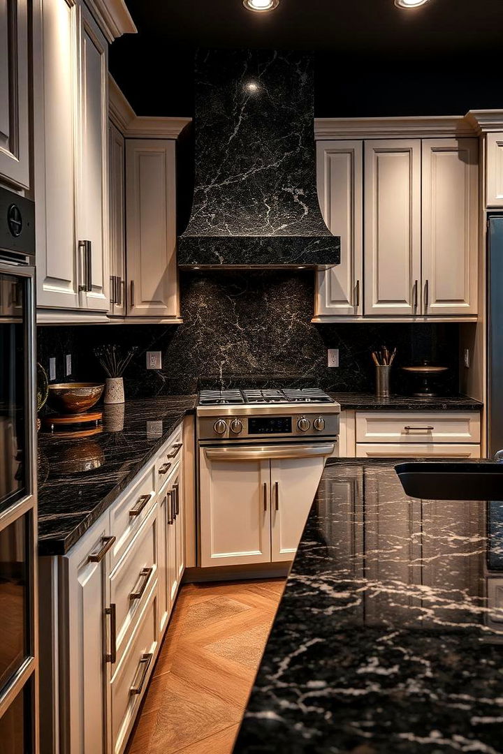 Dark Granite Elegance - 22 Granite Kitchen Countertop Ideas