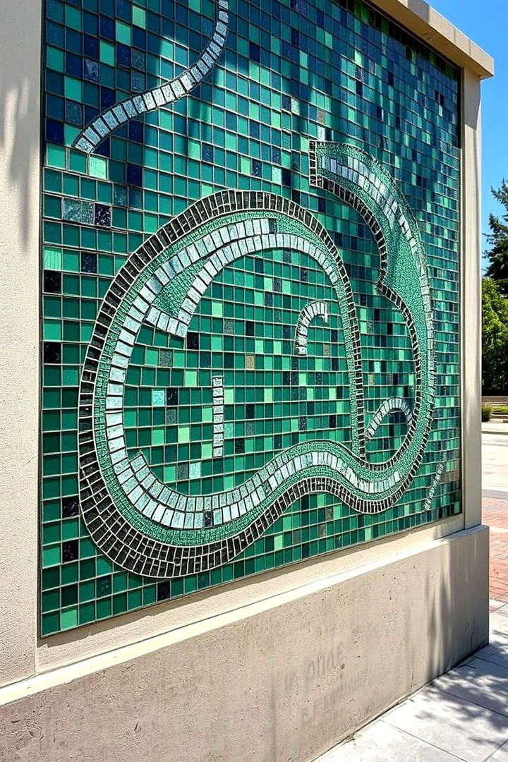 Dark Green Mosaic Art - 22 Dark Green Exterior Ideas