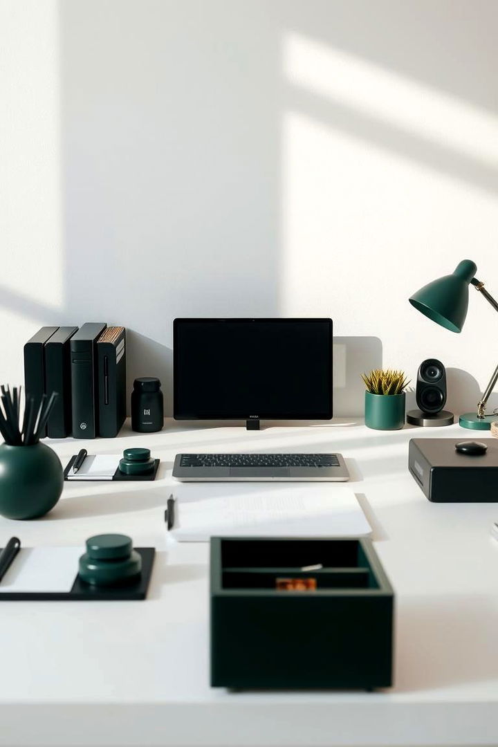 Dark Green Office Accessories - 22 Dark Green Office Ideas and Inspiration
