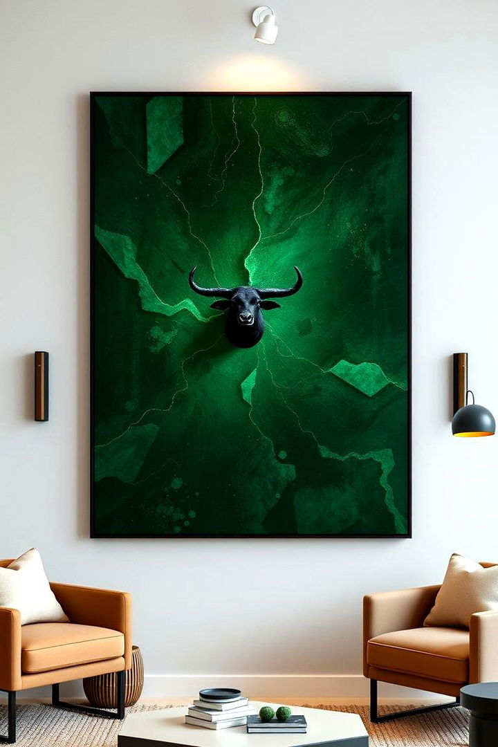 Dark Green Wall Art Focal Point - 22 Dark Green Bedroom Ideas