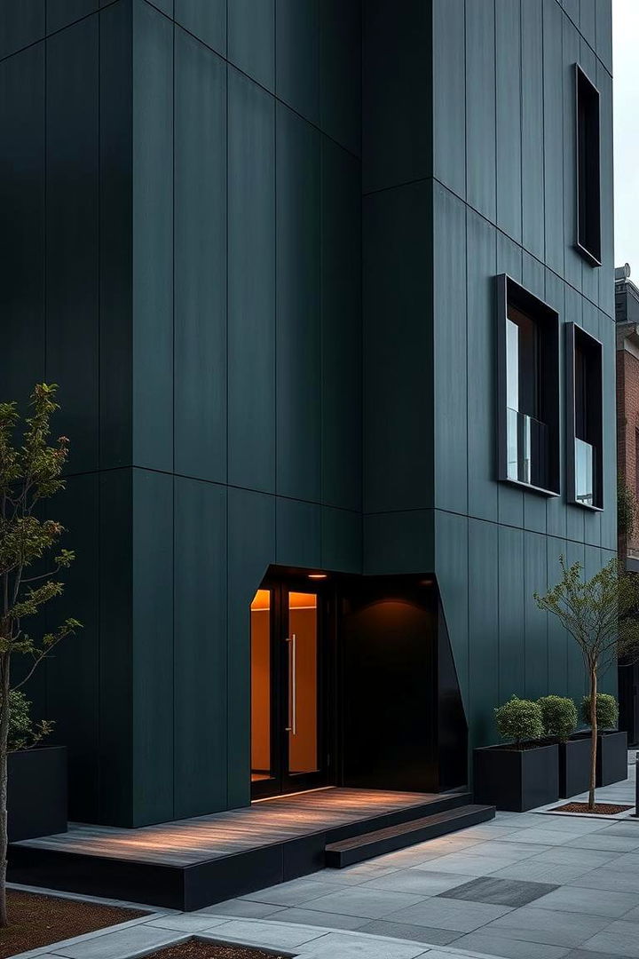 Dark Green and Black Modern Exterior - 22 Dark Green Exterior Ideas
