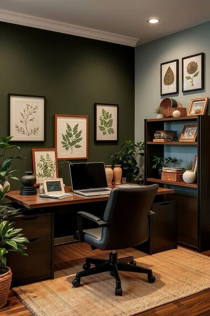 Dark Green and Nature Inspired Decor - 22 Dark Green Home Office Ideas