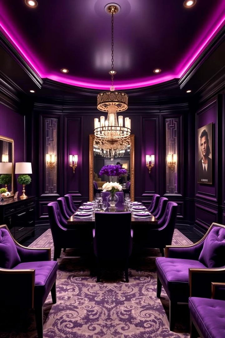 Dark Purple Elegance - 22 Purple Dining Room Ideas