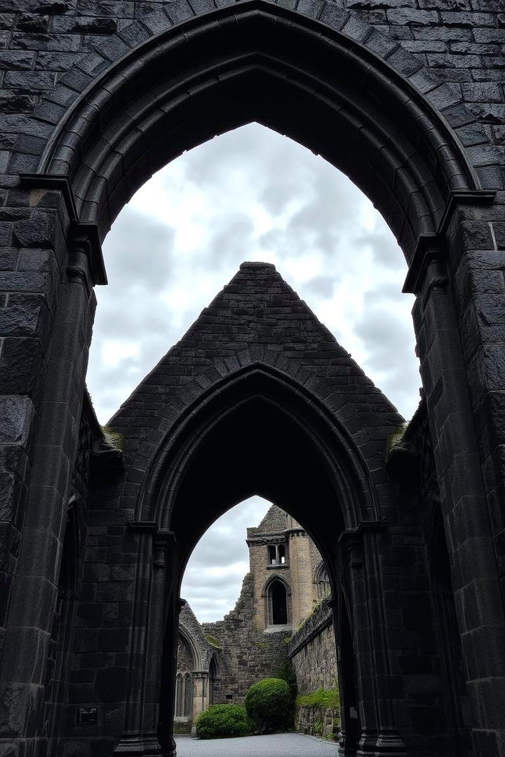 Dark Stone Archway Design - 22 Gothic Front Door Ideas