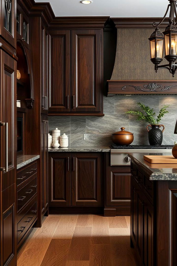 Dark Wood Finishes - 22 Gothic Kitchen Ideas