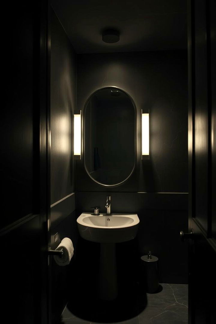 Dark and Moody Ambiance - 22 Guest Bathroom Ideas