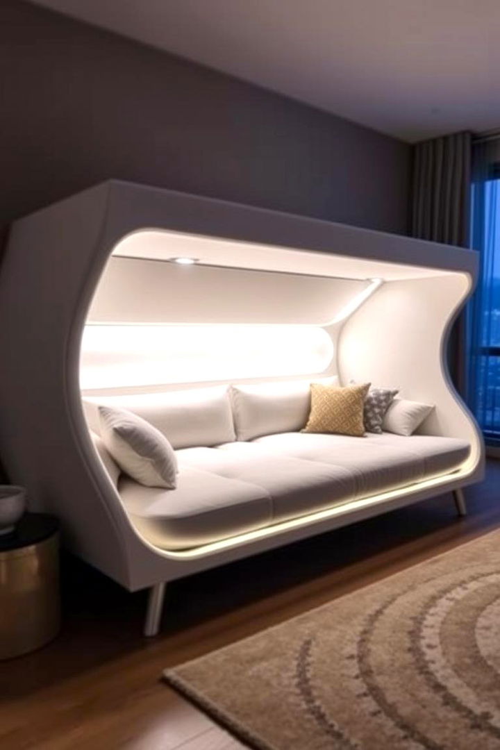 Daybed with Built In Lighting - 22 Daybed Ideas for Small Spaces