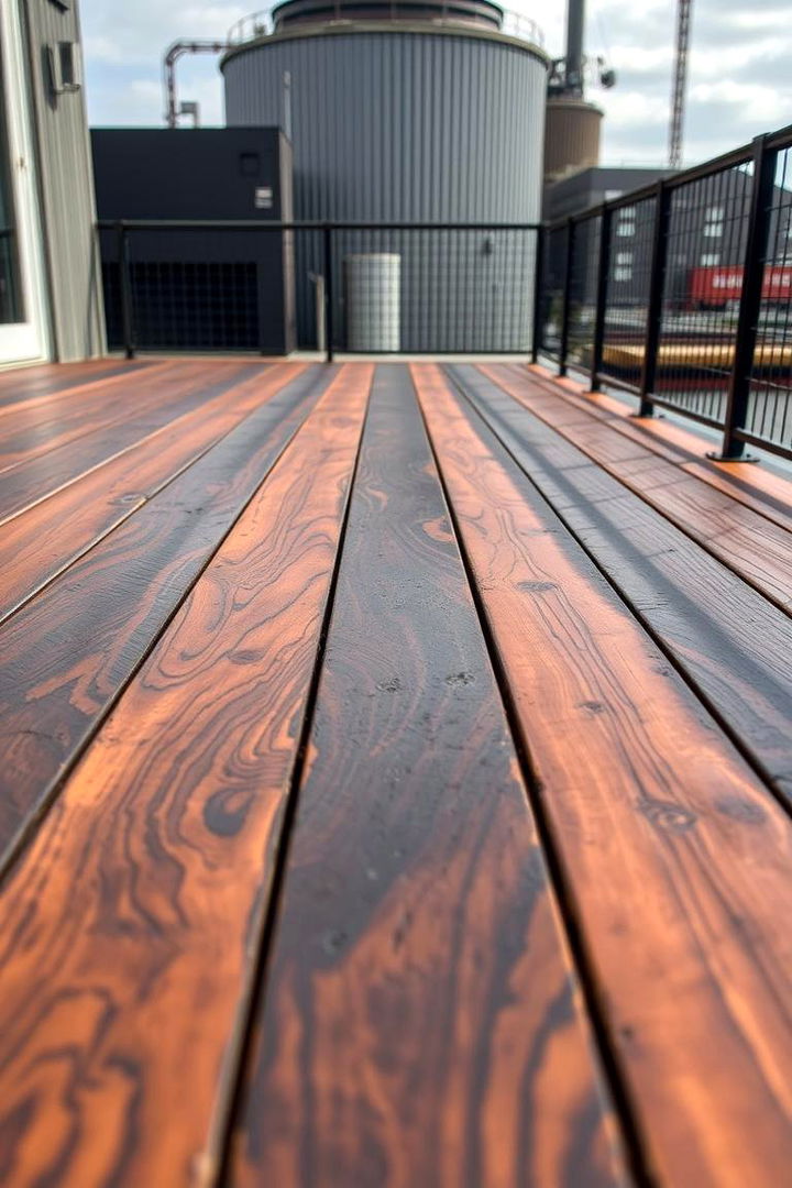 Decking with Burnt Finish - 22 Deck Flooring Ideas