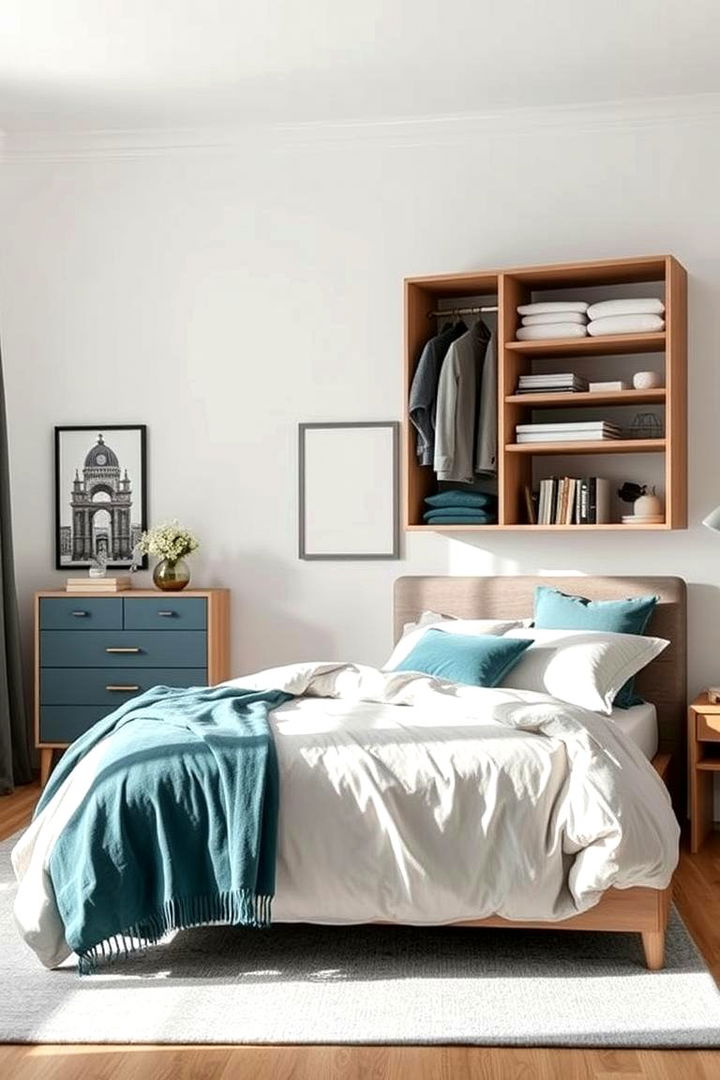 Decluttered Space Solutions - 22 Teal and Grey Bedroom Ideas