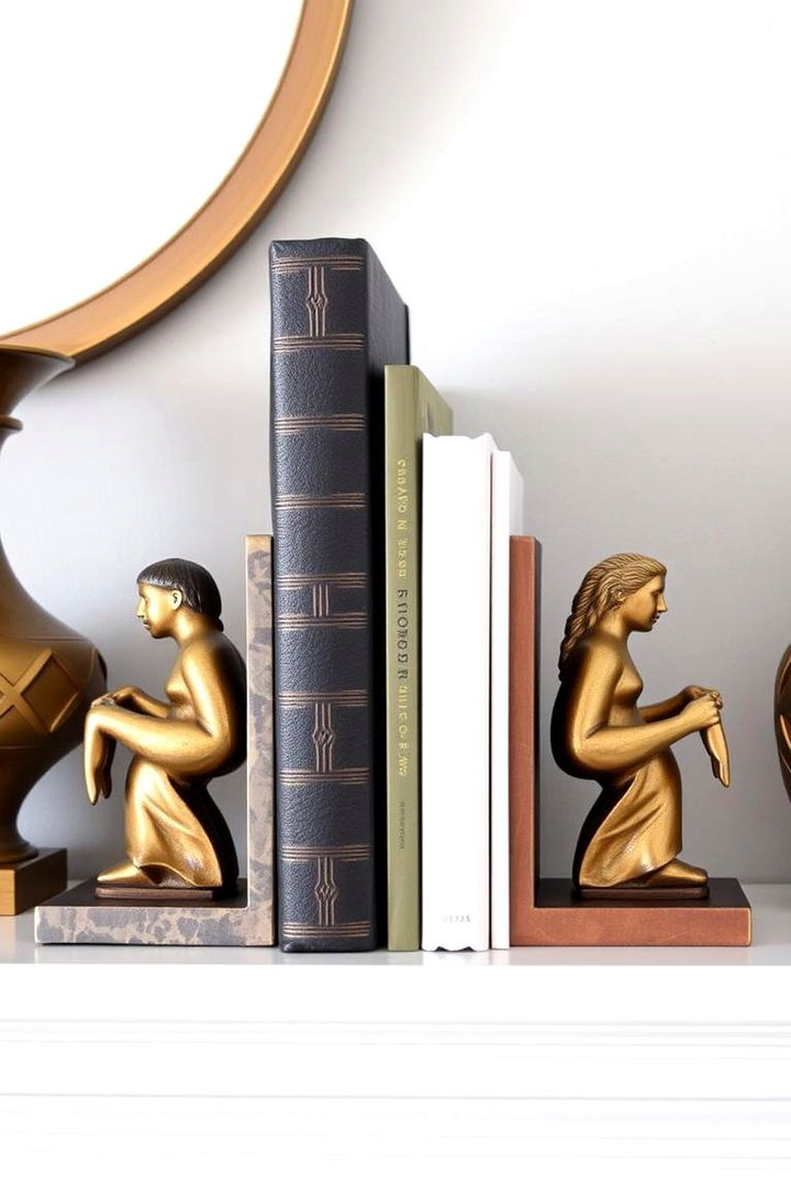 Decorative Artistic Bookends - 22 Bookshelf Decor Ideas