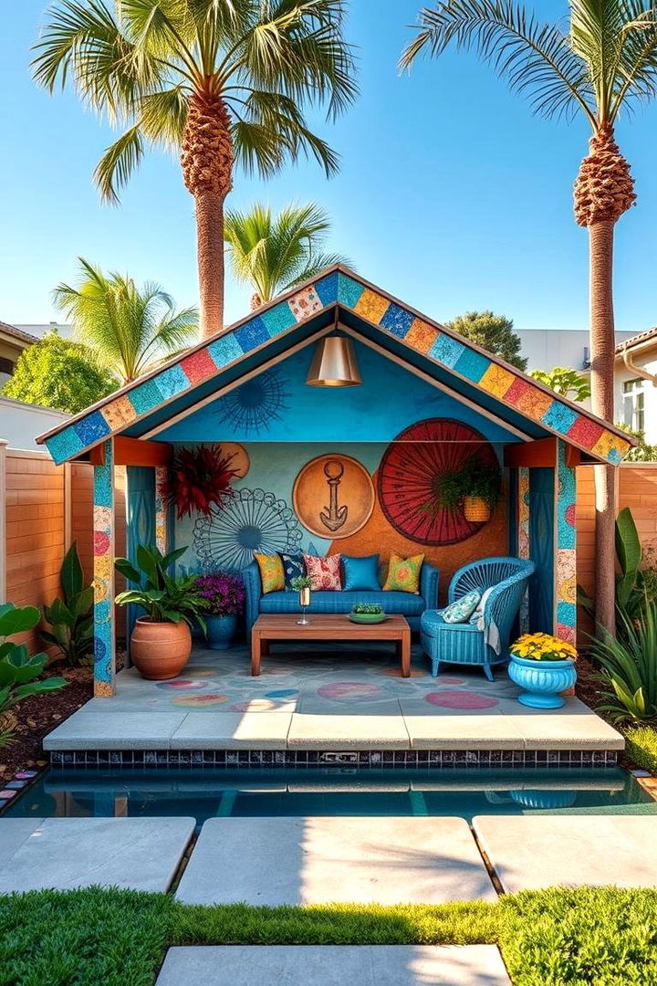 Decorative Artistic Shed - 22 Pool Shed Ideas