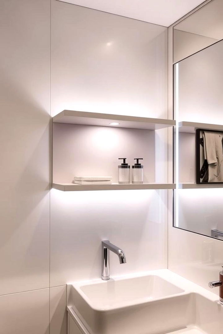 Decorative Backlit Bathroom Shelves - 22 Bathroom Shelf Ideas