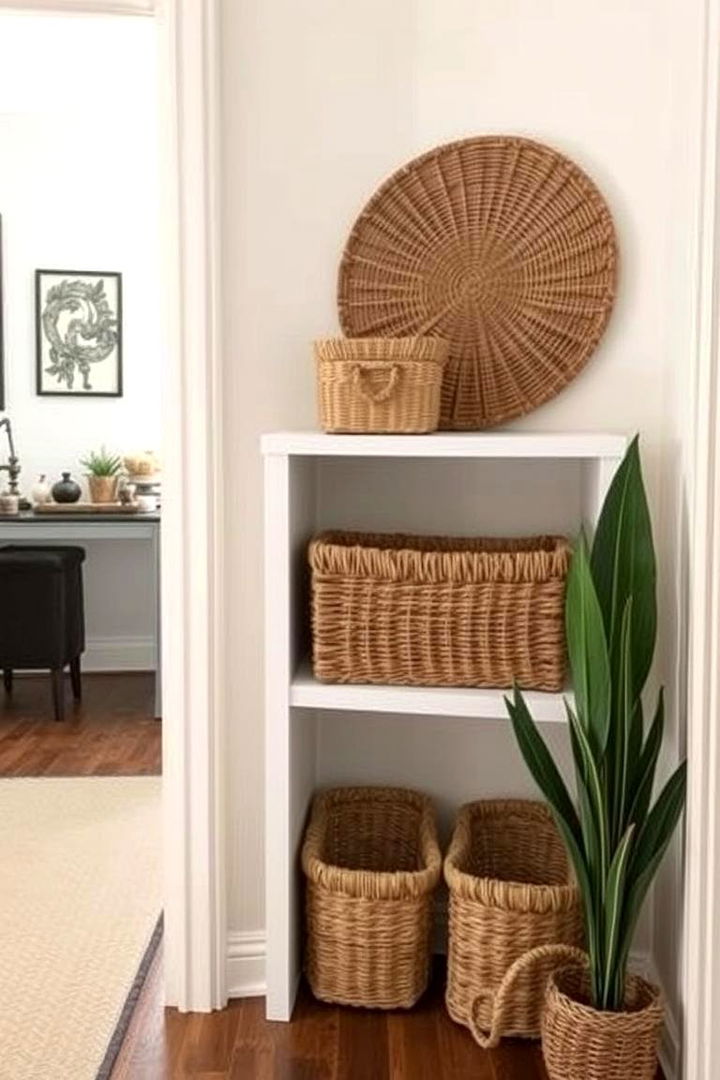 Decorative Basket Storage - 22 Hallway Storage Ideas