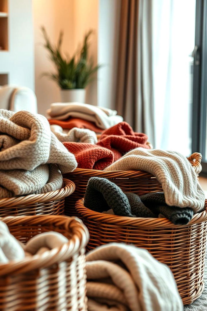 Decorative Baskets - 22 sweater storage ideas
