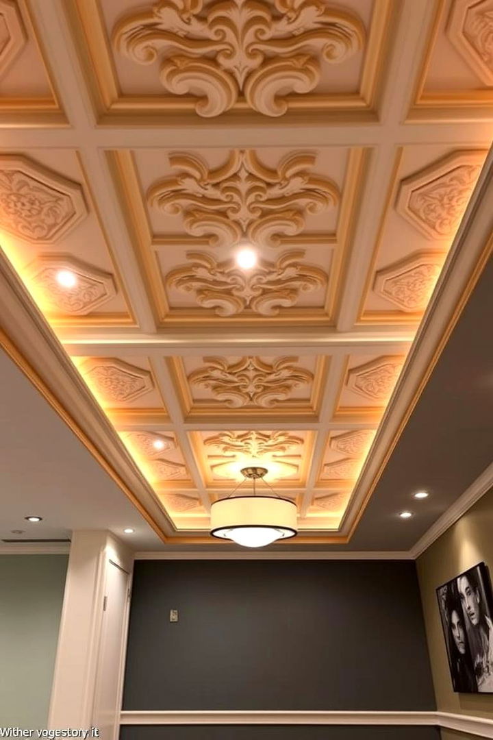 Decorative Ceiling Integration - 22 Basement Accent Wall Ideas