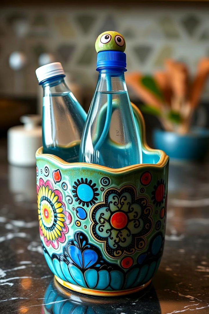 Decorative Ceramic Holders - 22 Water Bottle Storage Ideas