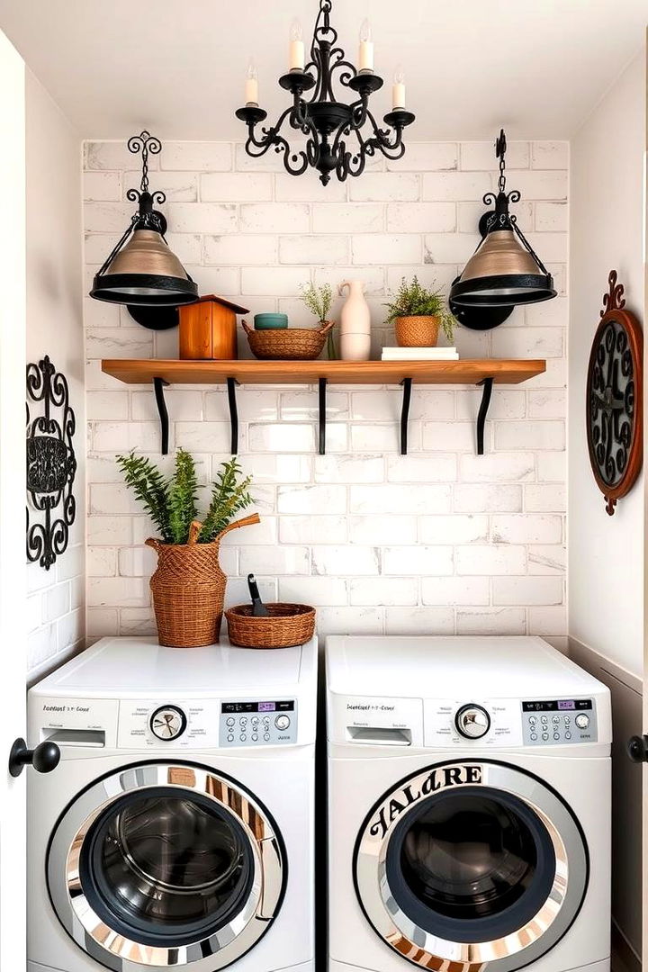 Decorative Iron Fixtures - 22 Boho Laundry Room Ideas