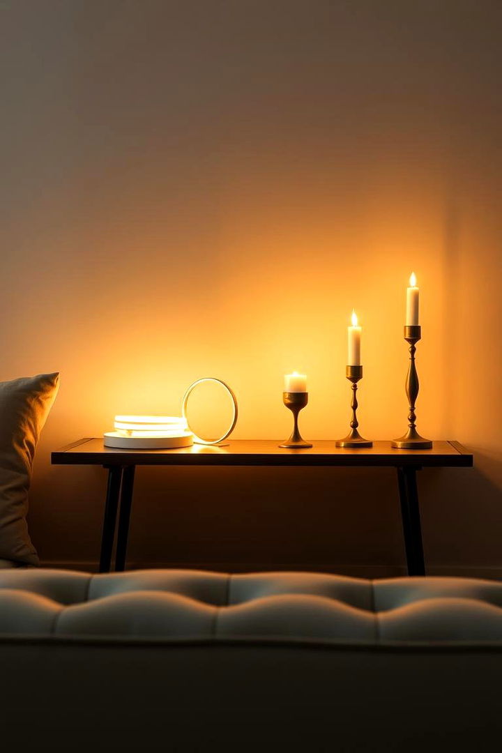Decorative Lighting Effects - 22 Sofa Table Decor Ideas