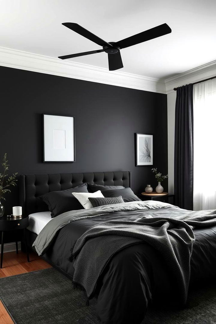 Decorative Minimalism in Details - 22 Matte Black Bedroom Ideas