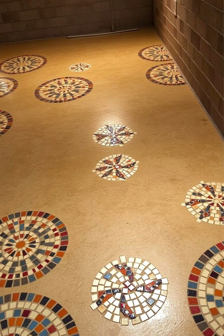 Decorative Mosaic Concrete Floors - 22 Concrete Basement Floor Ideas