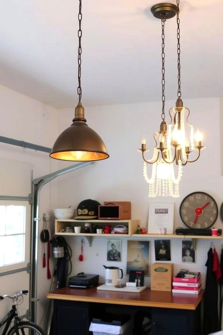 Decorative Pendant and Chandelier - 22 Garage Lighting Ideas