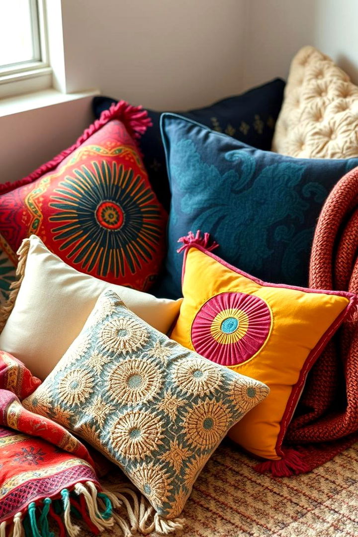 Decorative Pillows and Throw Blankets - 22 Glam Living Room Ideas