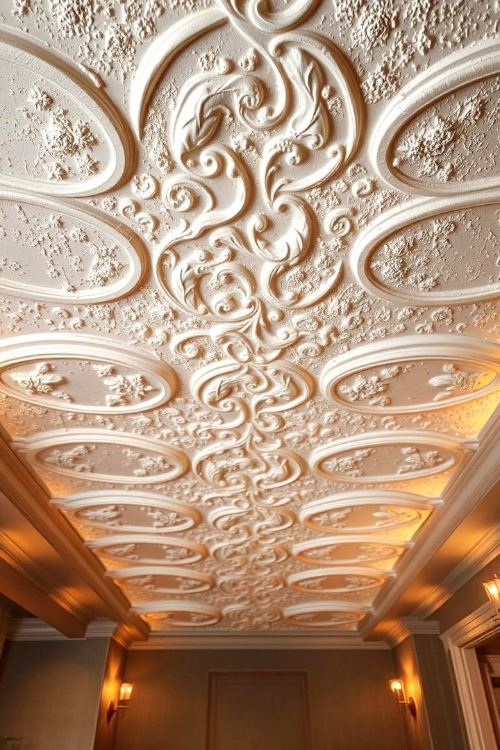 Decorative Plaster Accent Ceiling - 22 Basement Ceiling Ideas