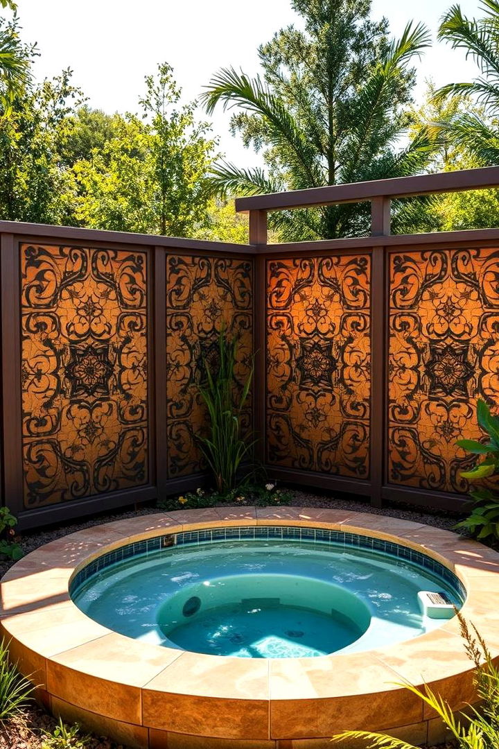 Decorative Privacy Screens - 22 Backyard Hot Tub Privacy Ideas