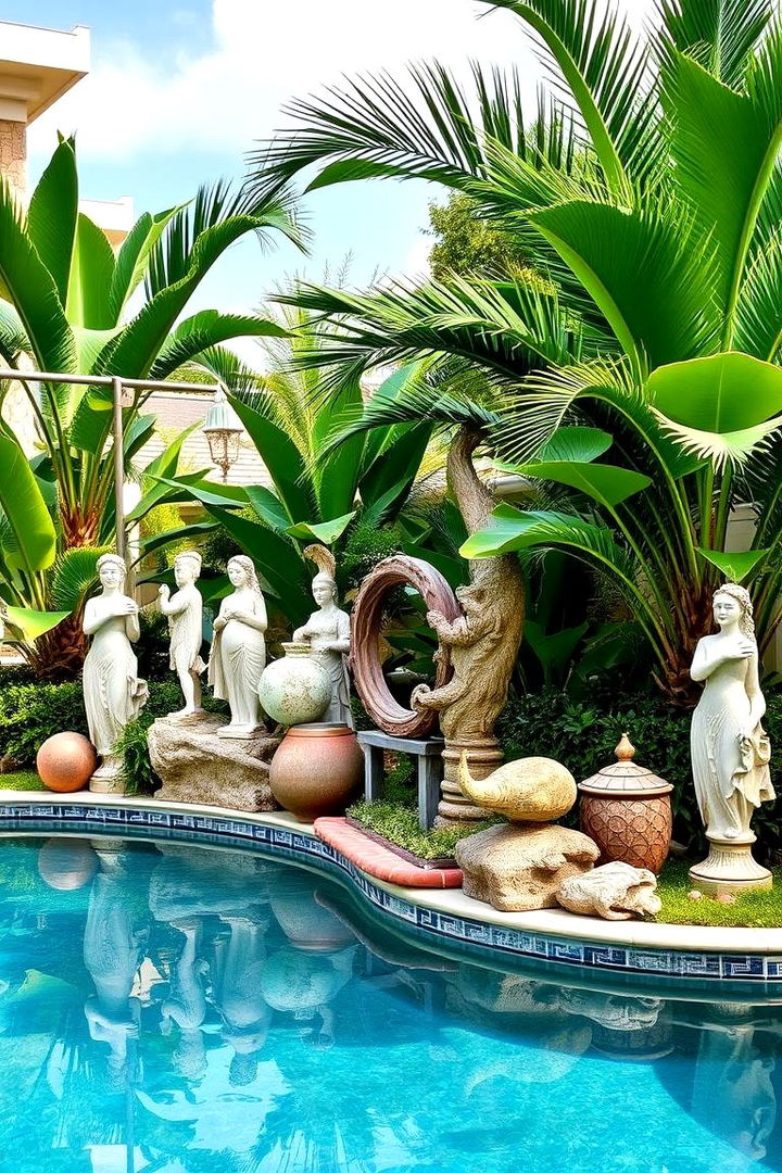 Decorative Sculpture and Art Pieces - 22 Tropical Pool Landscaping Ideas