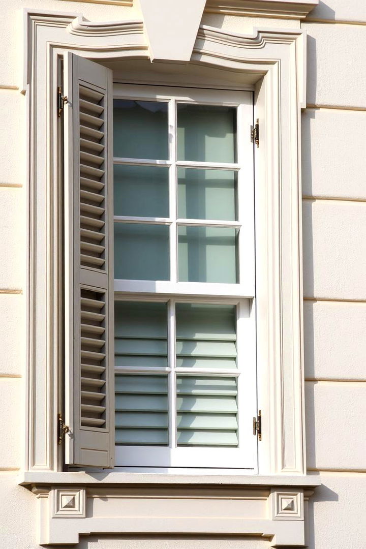 Decorative Shutters and Trim Combo - 22 Exterior Window Trim Ideas