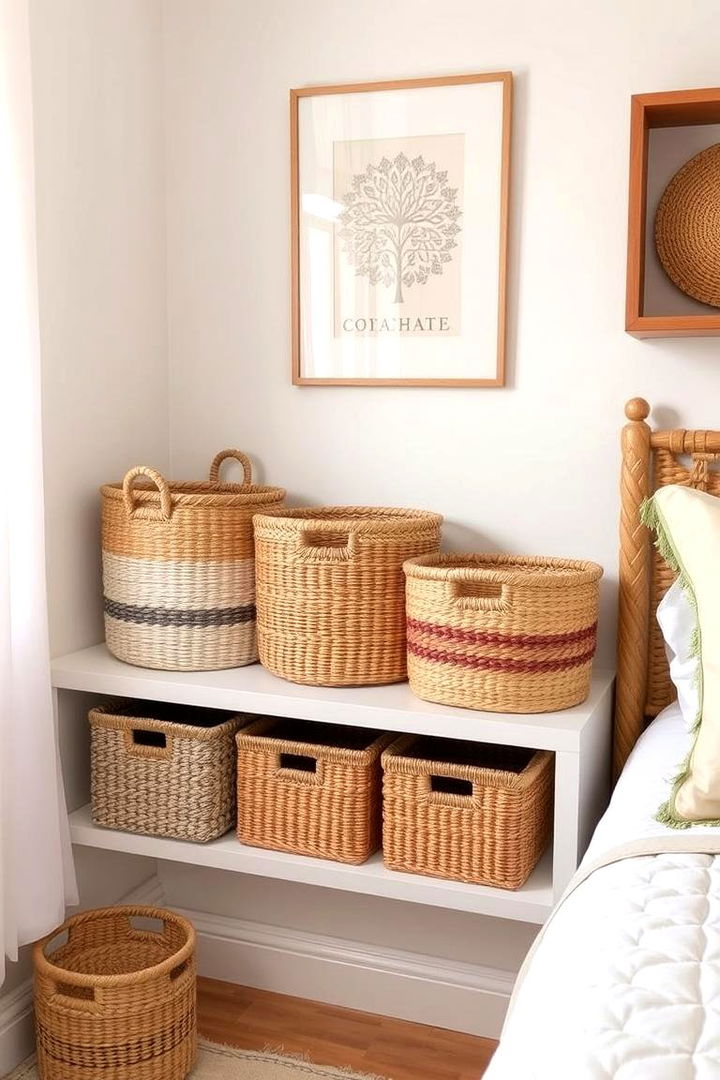 Decorative Storage Baskets - 22 small bedroom storage ideas
