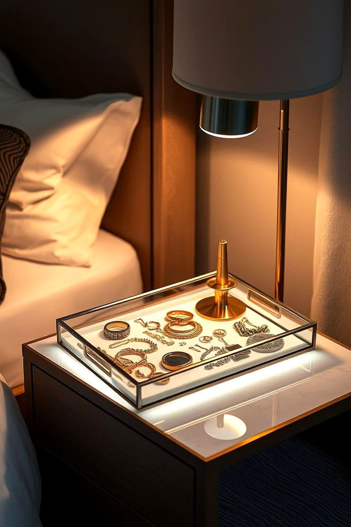 Decorative Tray Organization - 22 Nightstand Decor Ideas