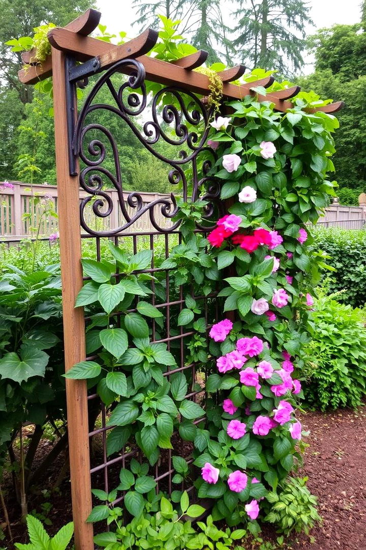 Decorative Trellis with Climbing Plants - 22 Ideas Cheap Ways to Block Neighbors View
