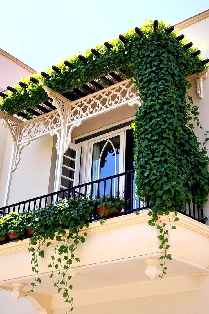 Decorative Trellises with Climbing Vines - 22 Balcony Privacy Ideas