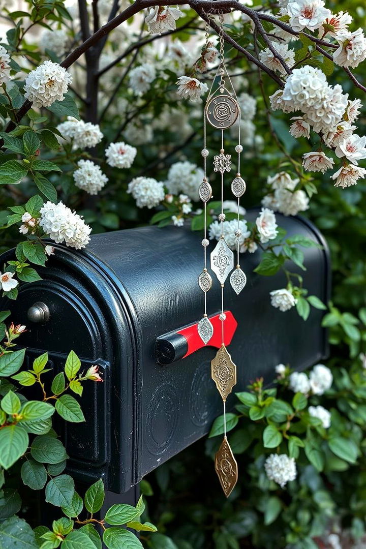 Decorative Wind Chimes Feature - 22 Mailbox Landscaping Ideas