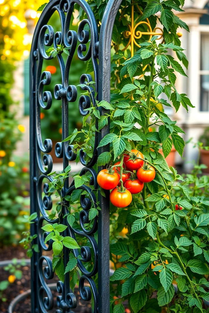 Decorative Wrought Iron Tomato Trellis - 22 Tomato Trellis Ideas