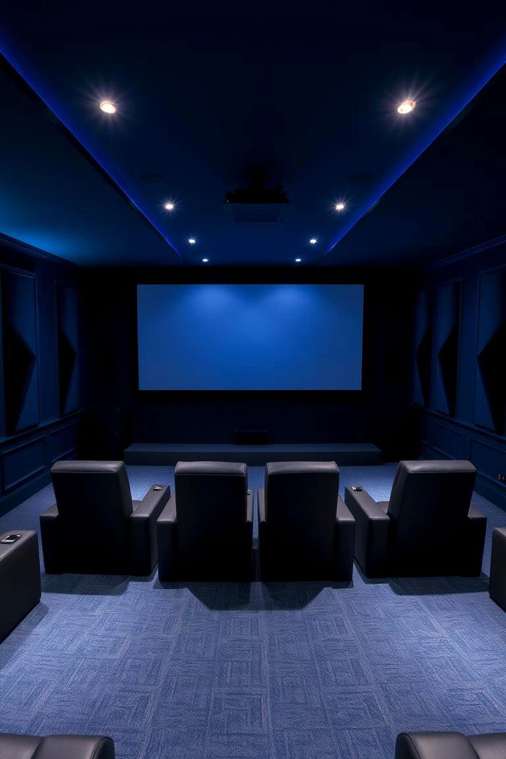 Deep Blue Ambiance - 22 Home Theater Paint Colors