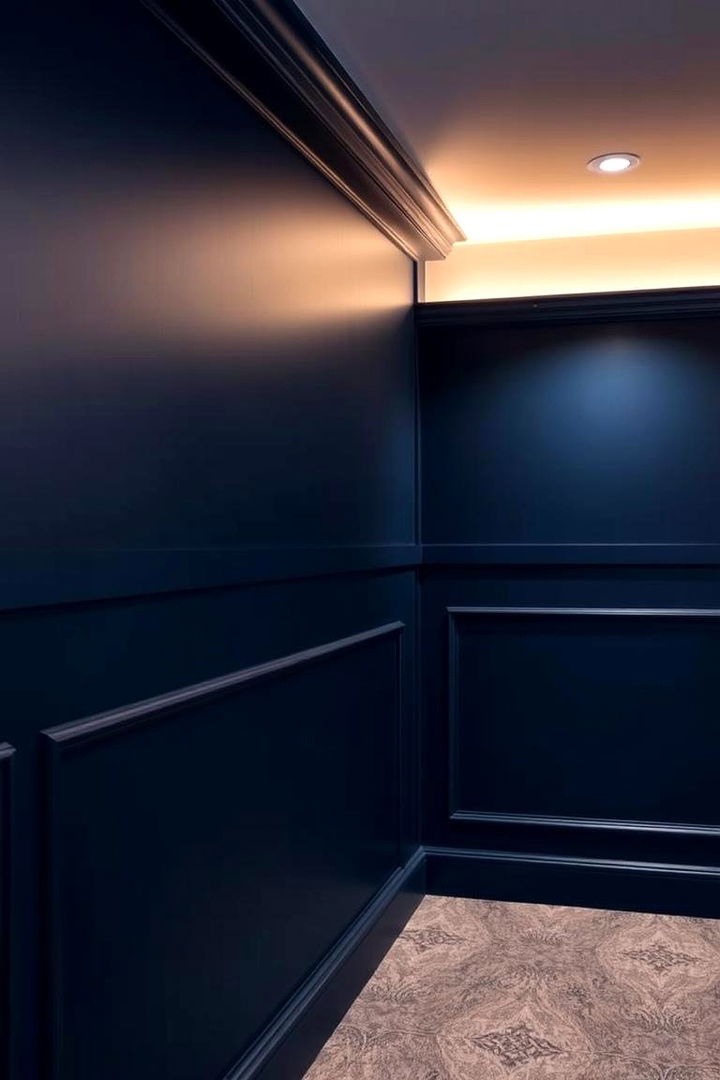 Deep Blue Elegance - 22 Basement Accent Wall Ideas