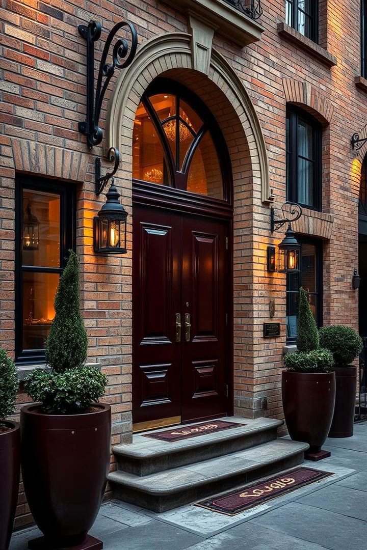 Deep Burgundy Contrast - 22 Blonde Brick House Color Schemes