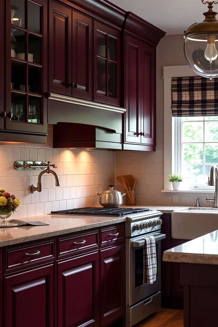 Deep Burgundy Statements - 22 Kitchen Cabinet Color Ideas